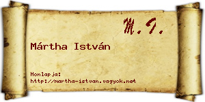 Mártha István névjegykártya